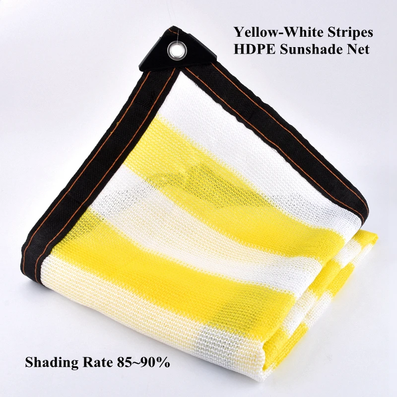 Yellow-White Anti-UV Sunshade Net Balcony Succulent Plant Shelter Shading Net Swimming Pool Outdoor Awning Sun Shade Rate 85~90%