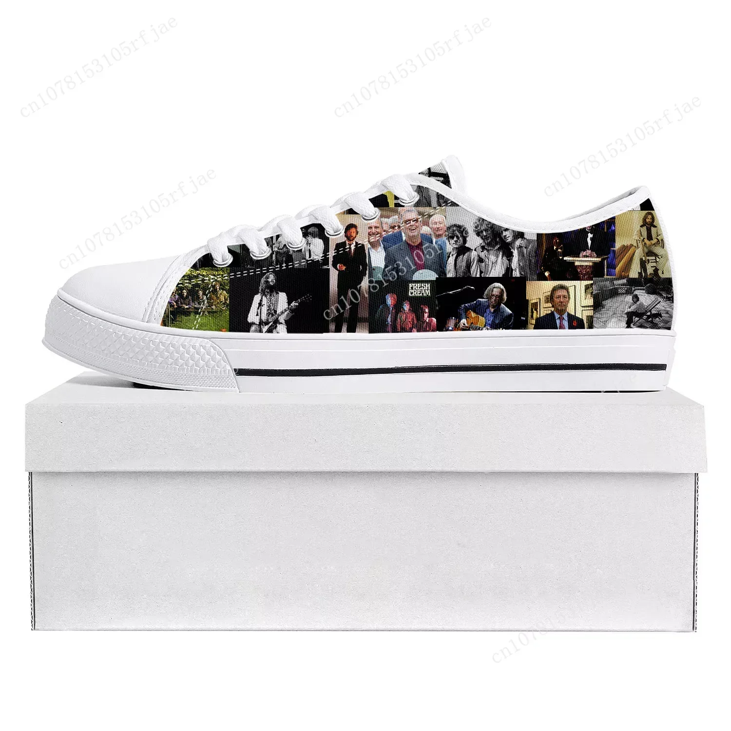 Eric Clapton Rock Musician Guitar Low Top High Quality Sneakers Mens Womens Teenager Canvas Sneaker Couple Shoes Custom Shoe