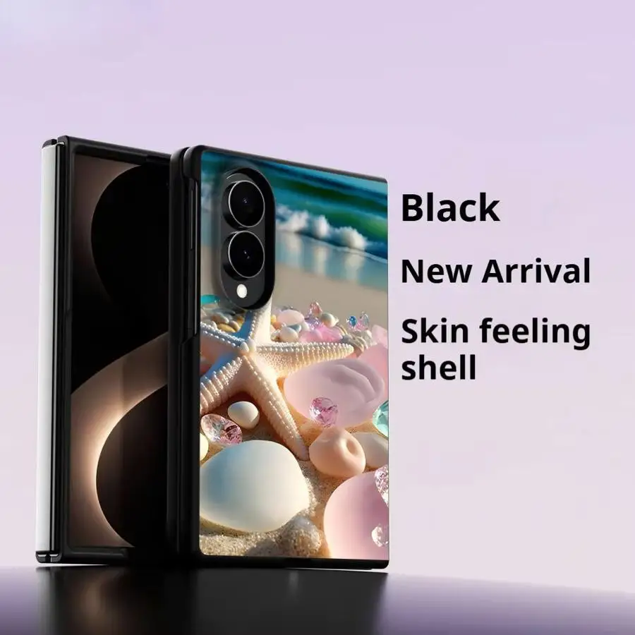 Luxury Phone Cover Case for Samsung Galaxy ZFold Wide Z Fold 8 Z Fold8 Wide ZFold8 Seashell Starfish Image