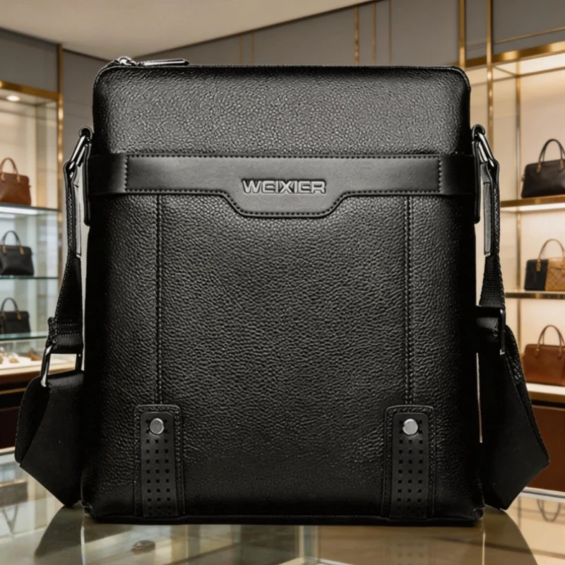 New Casual Men Tote Bags PU Leather Messenger Bag with Clutch Male Fashion Cross Body Shoulder Business Bags