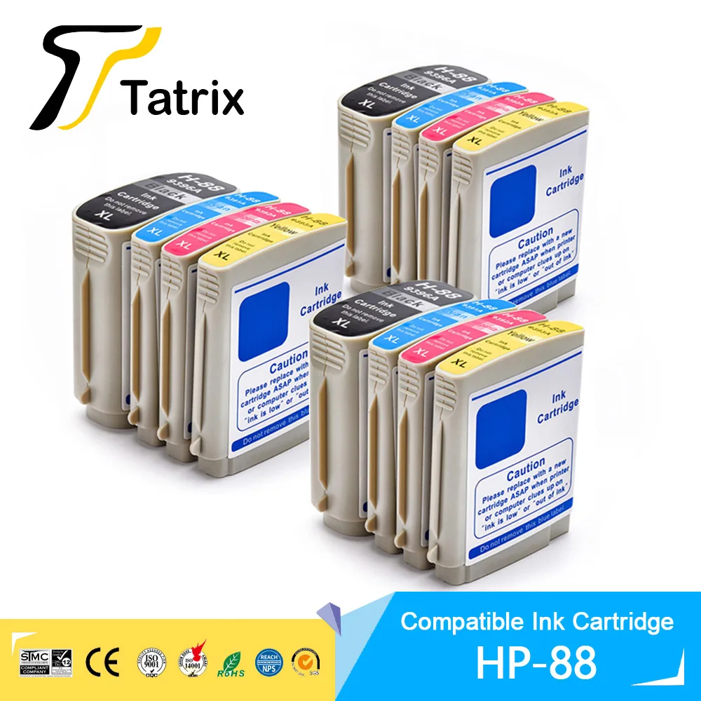 

Чернильный картридж Tatrix для HP 88 XL 88XL для принтера HP Officejet Pro K550/K550dtn/K550dtwn/K5400dn/K8600/L7480/L7580/L7590