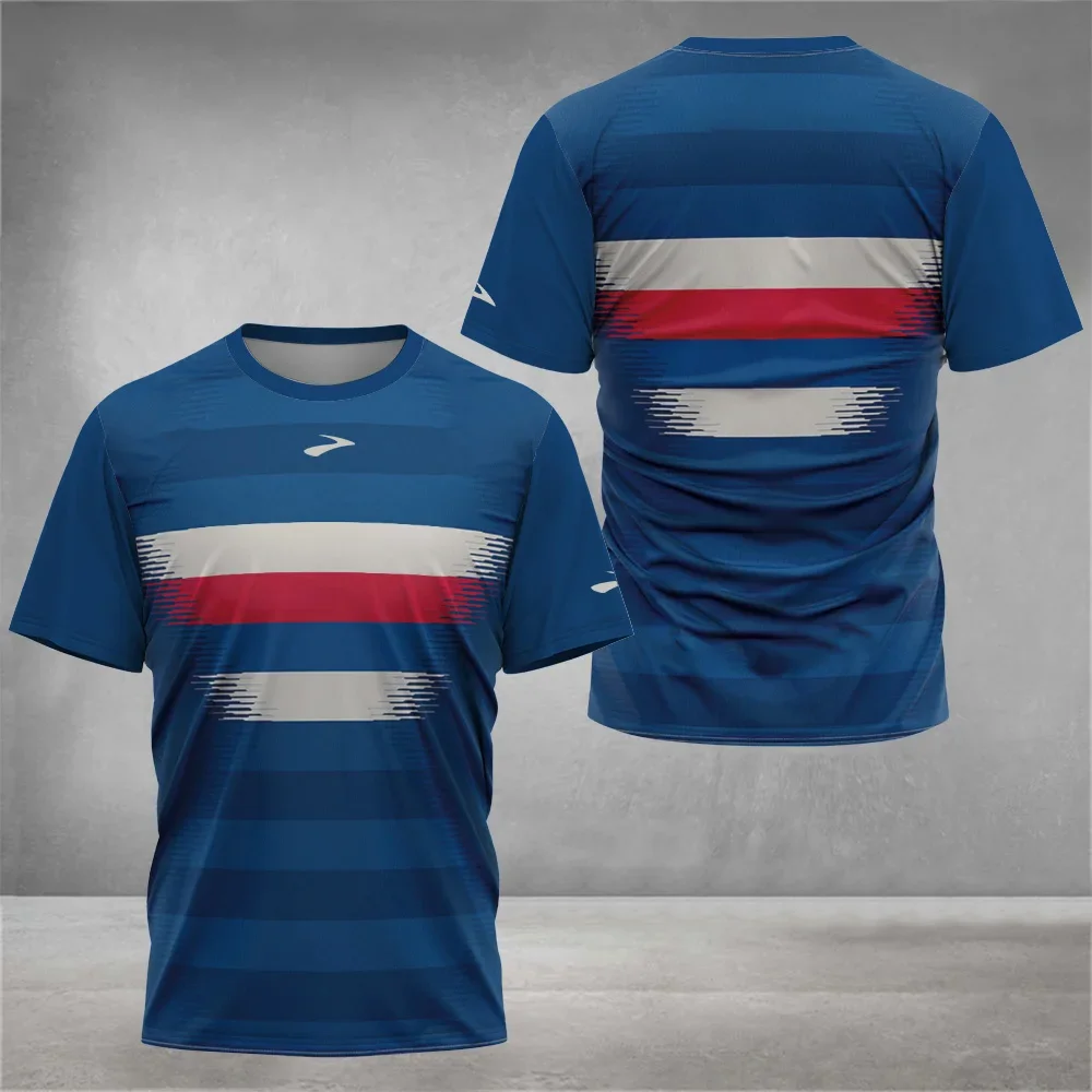 Camiseta deportiva de secado rápido para hombre, camisa de manga corta para tenis, bádminton, correr, entrenamiento, ropa informal, Top de verano