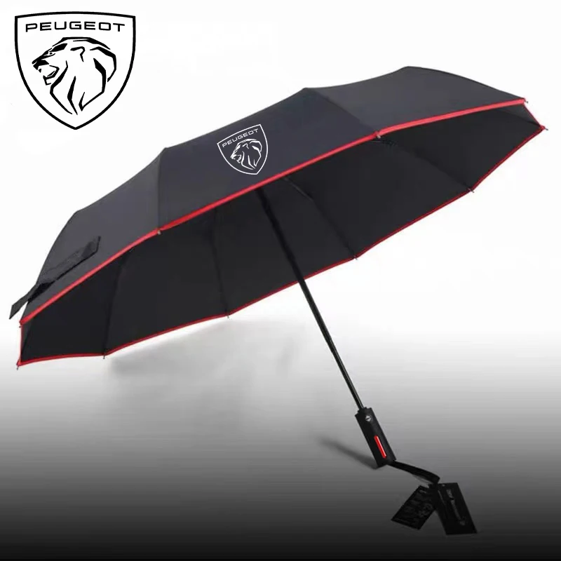 For Peugeot 206 5008 207 208 301 308 407 408 508 2008 3008 4008 GT RCZ GTLine Car Automatic Folding Windproof Sunshade Umbrella