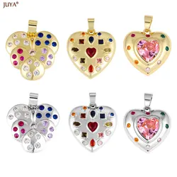JUYA New Natural Zircon Charms High Quality Copper Gold Silver Plated Pendants For Women Necklace DIY Jewelry Making Accessories