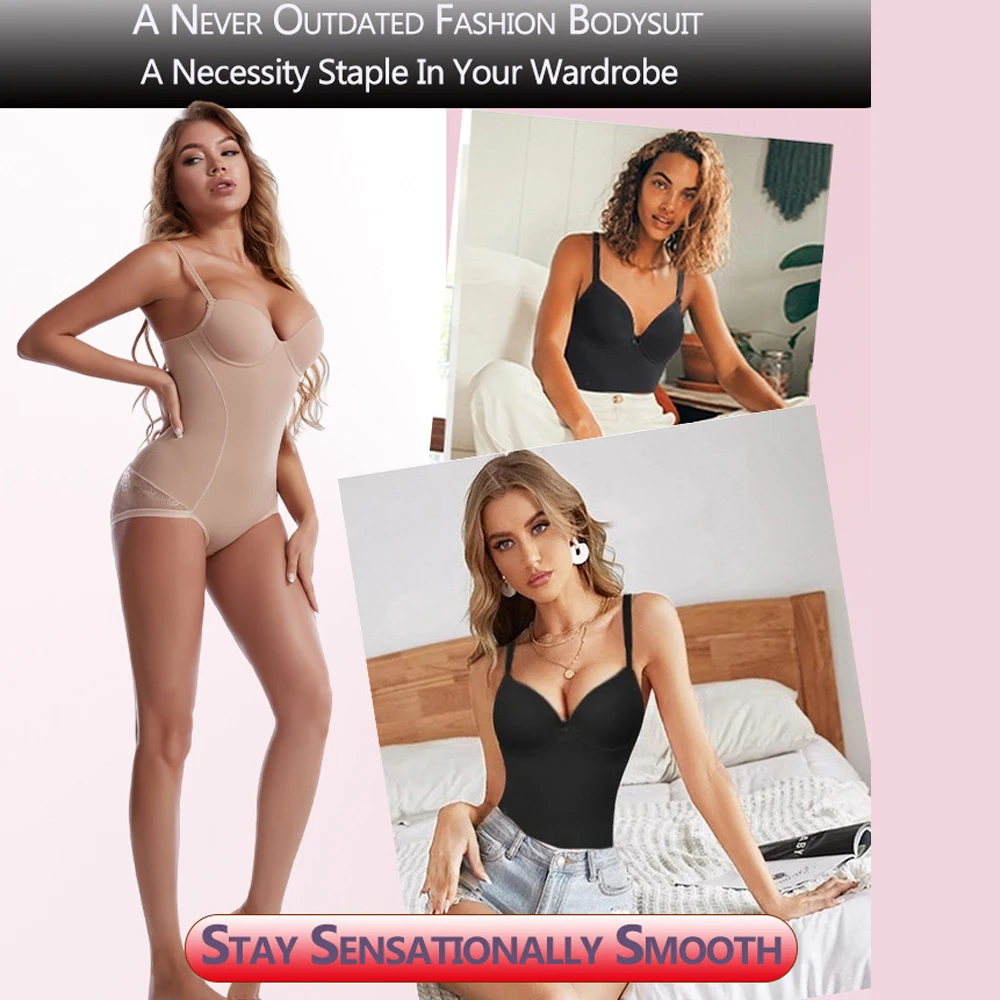 Shapewear Jumpsuit renda pembentuk tubuh, Jumpsuit pelangsing dengan Bra seksi dalam bentuk V untuk wanita