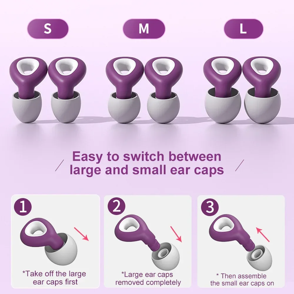 Juego de Tapones Para los oídos Para Dormir, Tapones Para los oídos con reducción de ruido, impermeables, protección Para nadar, 1 Juego