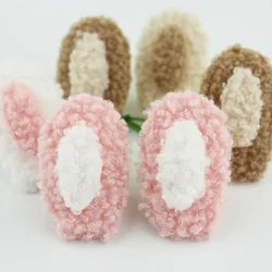 32Pcs 3.5*5.5cm Handmade Teddy Plush Rabbit Ears Padded Appliques For DIY Headwear Hairpin Crafts Decoration Clothes Accessories