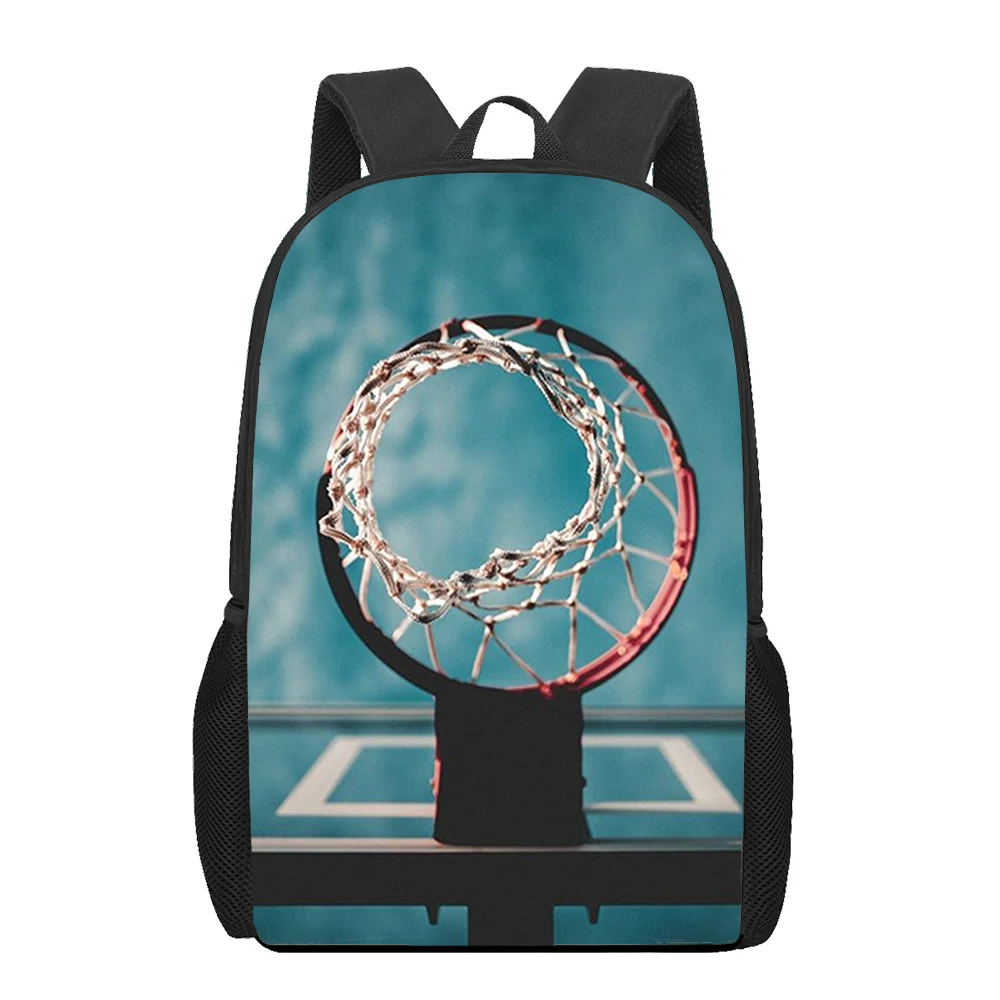 Basketball Print School Bags para meninas e meninos, Mochilas infantis, Saco de livro de estudante feminino, Mochila bonita