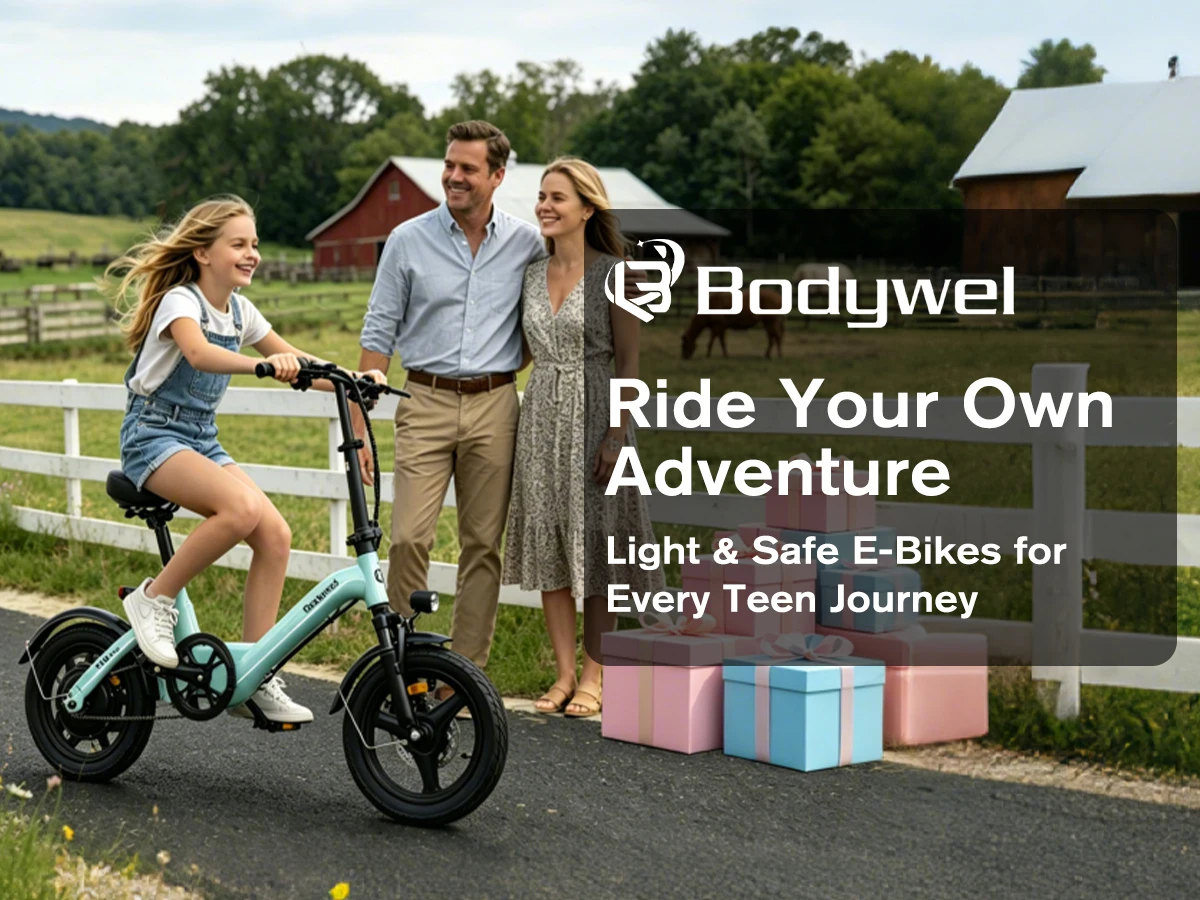 Folding Electric Bike 400W for Adults, Bodywel T16pro 36V 10Ah Long Range 30 Miles Commuter E-Bicycle, Compact Foldable ebike Dual Disc Brakes for Teens US stock view 4