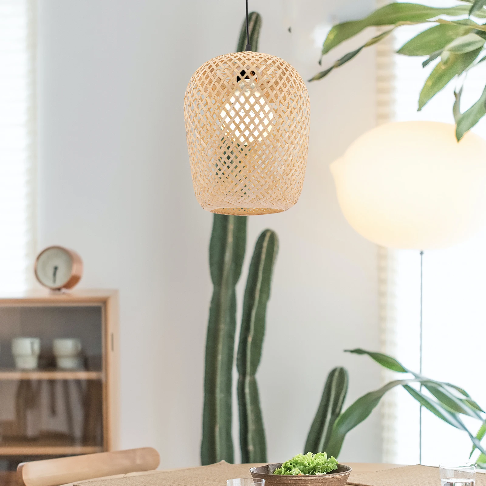 

Bamboo Pendant Light Retro Lamp Shade Ceiling Lamp Suitable Bedroom Living Room Restaurant Cafe Decor Japanese Style Lighting