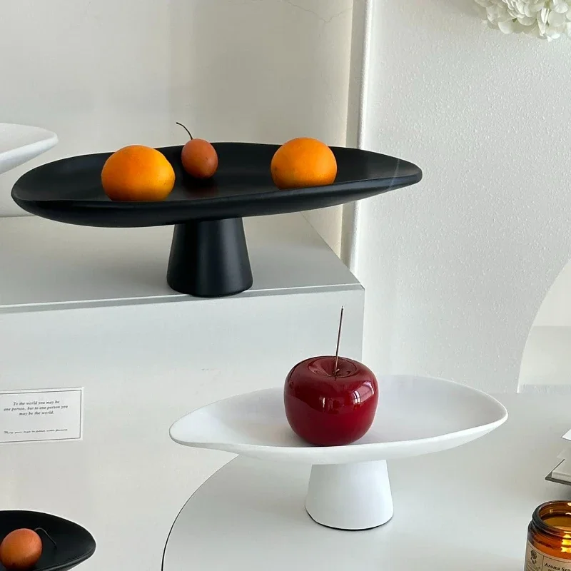 Plato de fruta de pie alto de resina, mesa para café sala estar, bandeja almacenamiento joyería aromaterapia