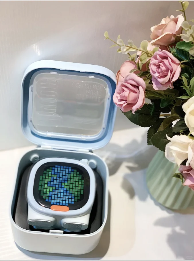 

Беспроводная Bluetooth-колонка Divoom Timoo Elephant Pixel, синяя, в виде мультяшного слона, умная колонка с будильником, подарок