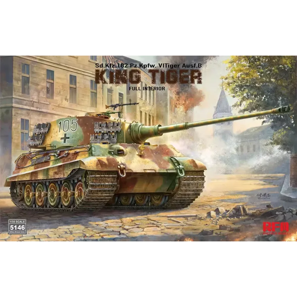 Ryefield model 1/35 DIY toy collection gift RM5146 Germany, Tiger tank tank model kit w/ full interior kit