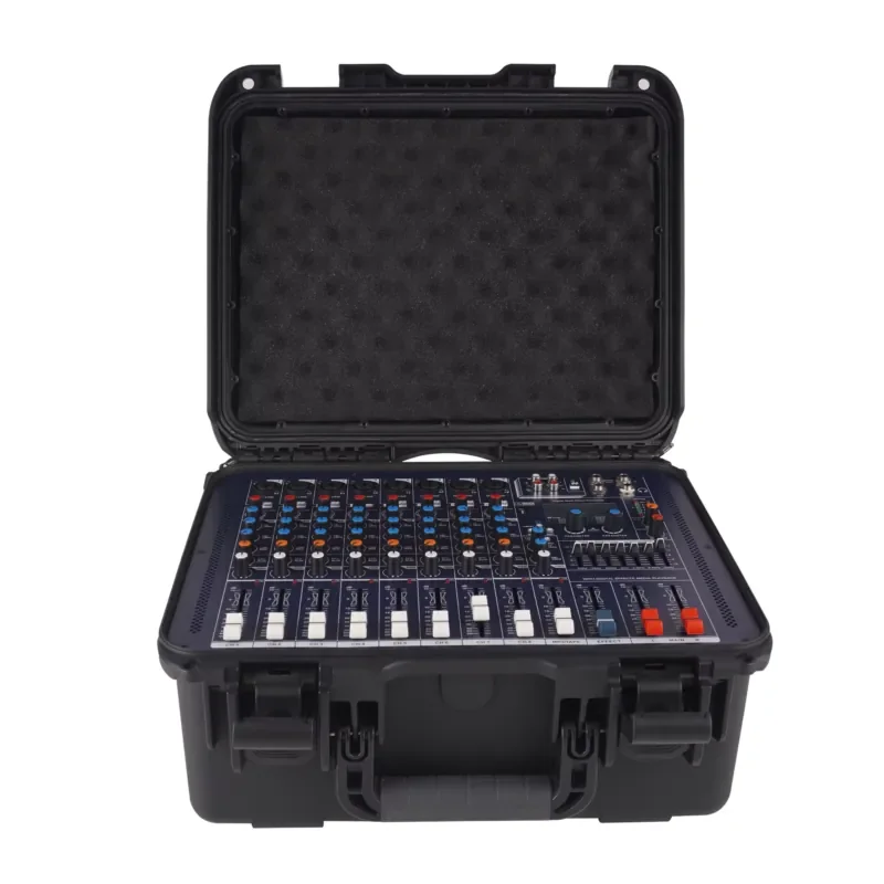 8-Channel Multi-functional Mixing Console with Power Amplifier 2X550W 8Ω Portable Box Power Mixer 99DSP Effects USB Interface