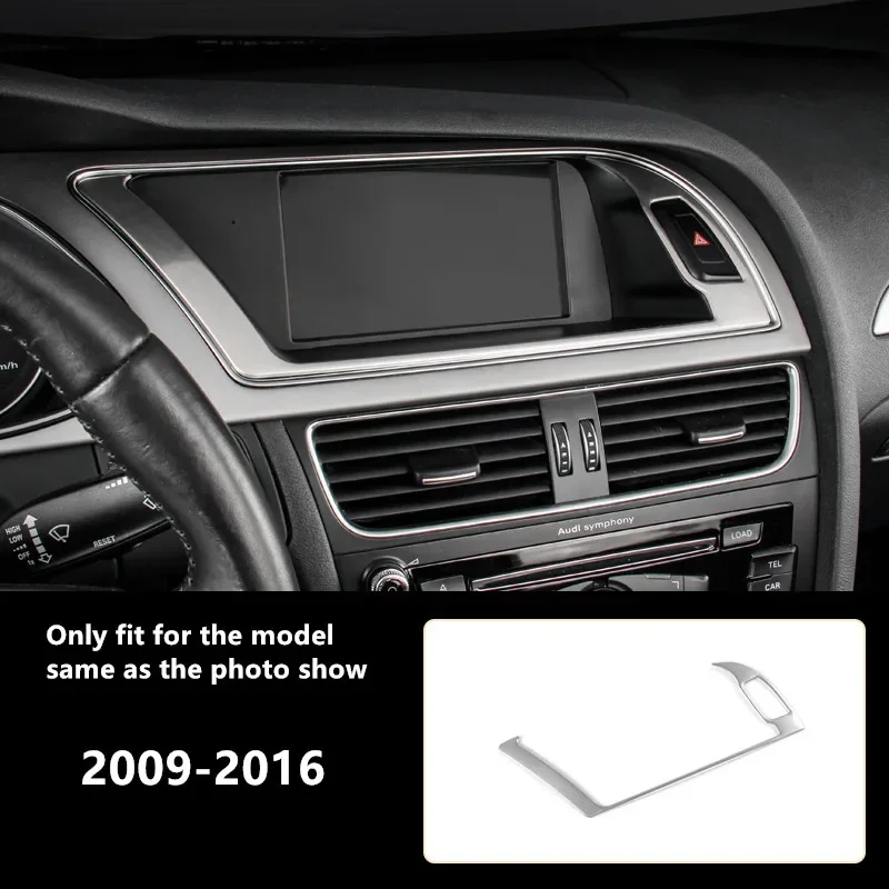 CNORICARC Stainless Steel CD Panel Cover Trim Panel Console Gearshift Frame Strip Interior Air Conditioner Outlet For Audi A4 B8