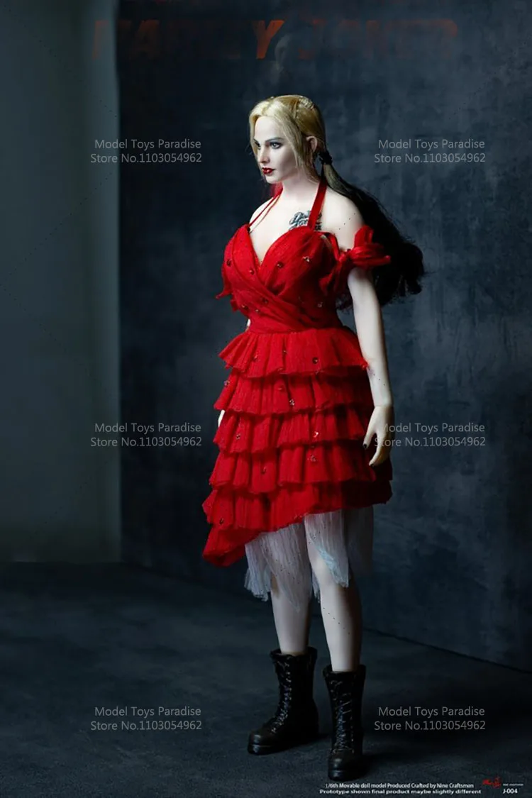 

Nine Craftsmen J-004 1/6 Коллекционные игрушки Харли Квинн Джокер Женщина Солдат Красное платье Полный набор 12-дюймовая экшн-фигурка Модель Подарки