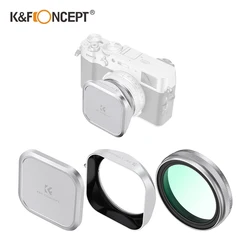 K&F CONCEPT Nano-X Camera Lens Hood Set (Lens Hood +Lens Cap+UV Filter 49mm),for Fujifilm X100V X100VI FX100 SX100 TX100