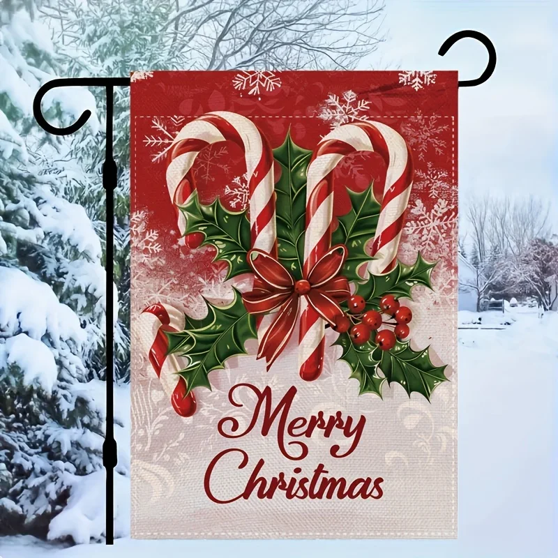 Pack of 1, Holiday Garden Flag for Christmas, Double-sided Printing. Perfect for Home, Outdoor and Patio Decor, This Vertical Flag Measures 12 X 18 Without Flagpole.