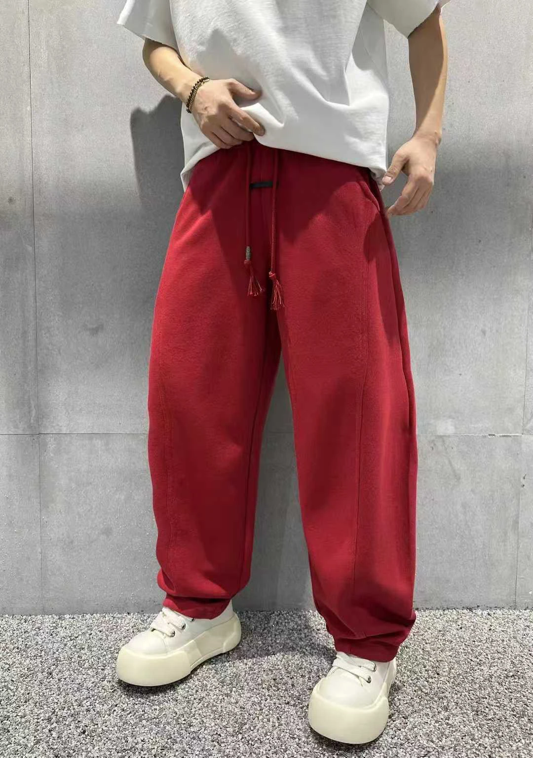 

Свободные повседневные спортивные брюки унисекс с завязками, модный бренд, весна 2026, полиэстер, высокая эластичность