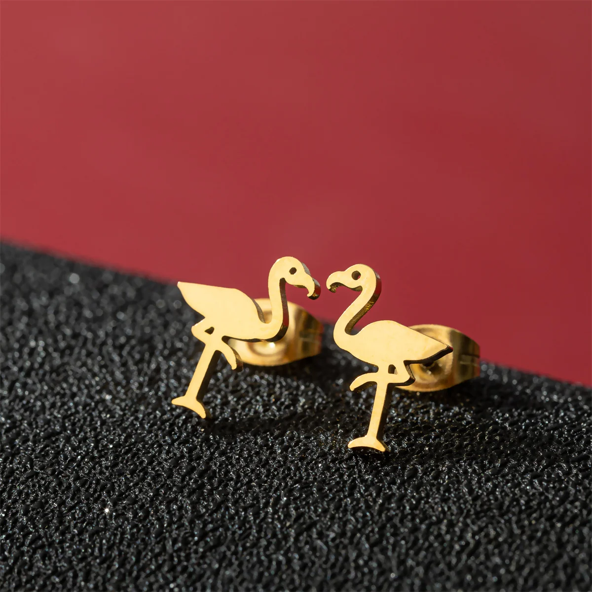 Piercing Ear Stainless Steel Cute Flamingo Bird Stud Earrings For Women Girls Cartilage Earring Tragus Jewelry Accessories