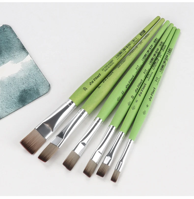 Deutschland Da Vinci Professioneller Kunstpinsel, 373/374 FIT-Serie, elastisch, synthetisch, mit grünem, mattem Griff für Kunstbedarf – Detail 7