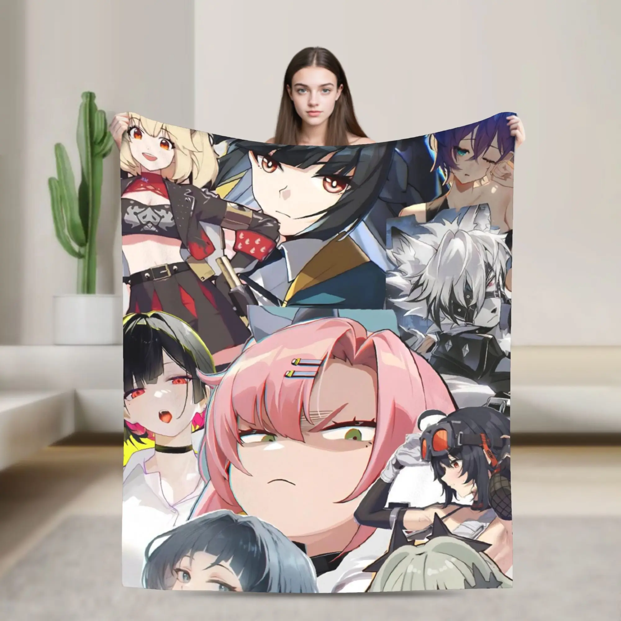 Zenless Zone Zero Blanket Multi-size Soft Fuzzy Plush  Throw Blankets for Couch Sofa and Bed