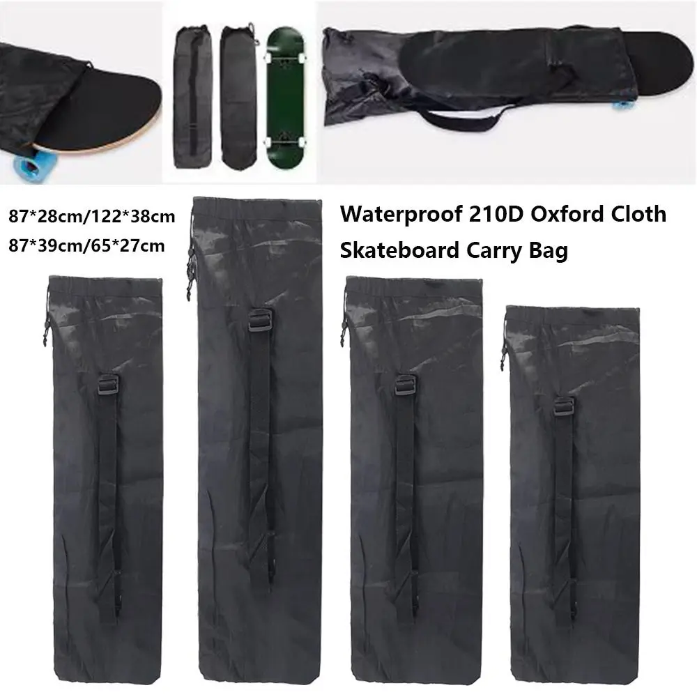Waterproof Skateboard Carry Bag 210D Oxford Cloth Adjustable Four Wheeled Skateboard Bag Black/Pink/Blue Surfboard Backpack