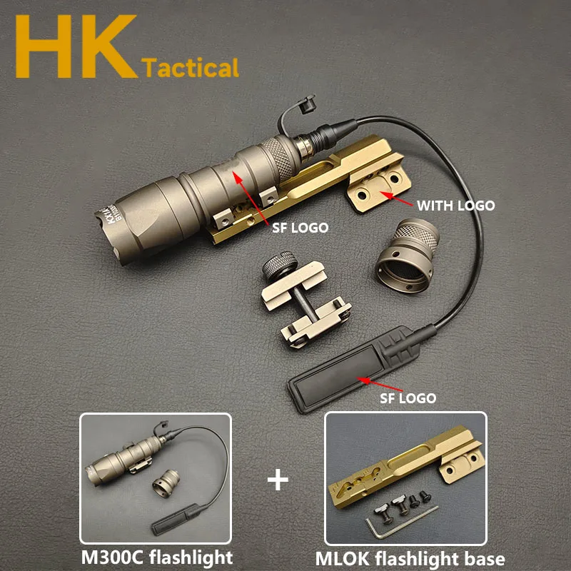 Imagem -04 - Tactical Scout Light Rifle Arma Lanterna Led Hunting Spotlight Interruptor Pad de Pressão sf M600c M600 M300 M300c