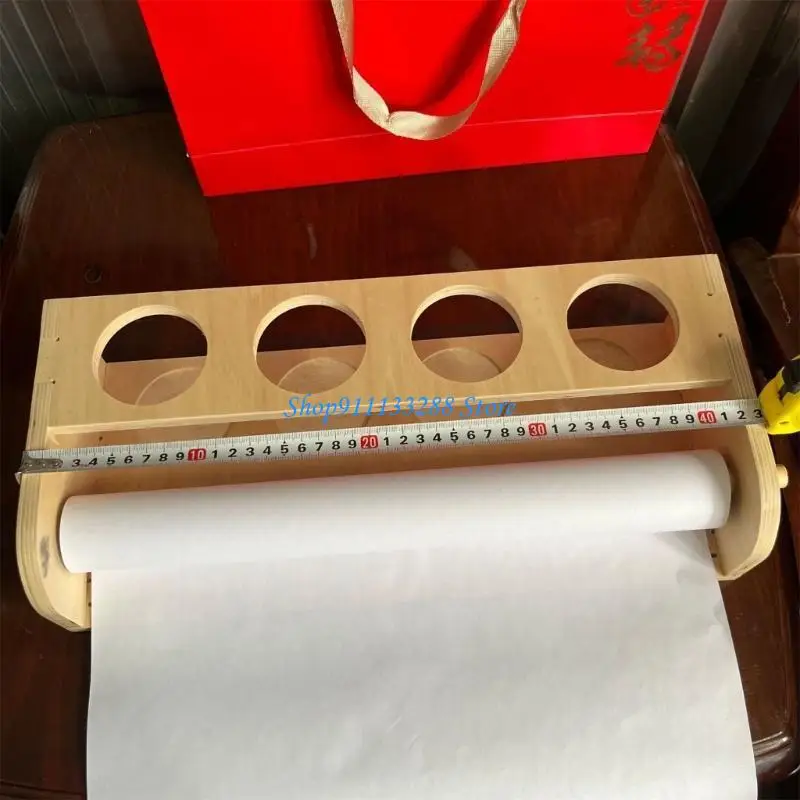 G88D أطفال الفن ورقة لفة حامل مكتب ورقة لفة منظم الخشب ورقة لفة موزع #1