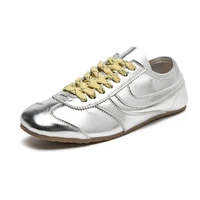 German Training Shoes Women 2026 New Genuine Leather Women Sneakers Flat Lace-up Retro Large Size Forrest Gump Shoes Women - Image 5