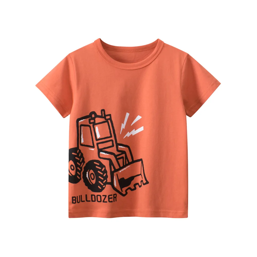 Children's clothing children's short sleeved T-shirt excavator boy baby clothes