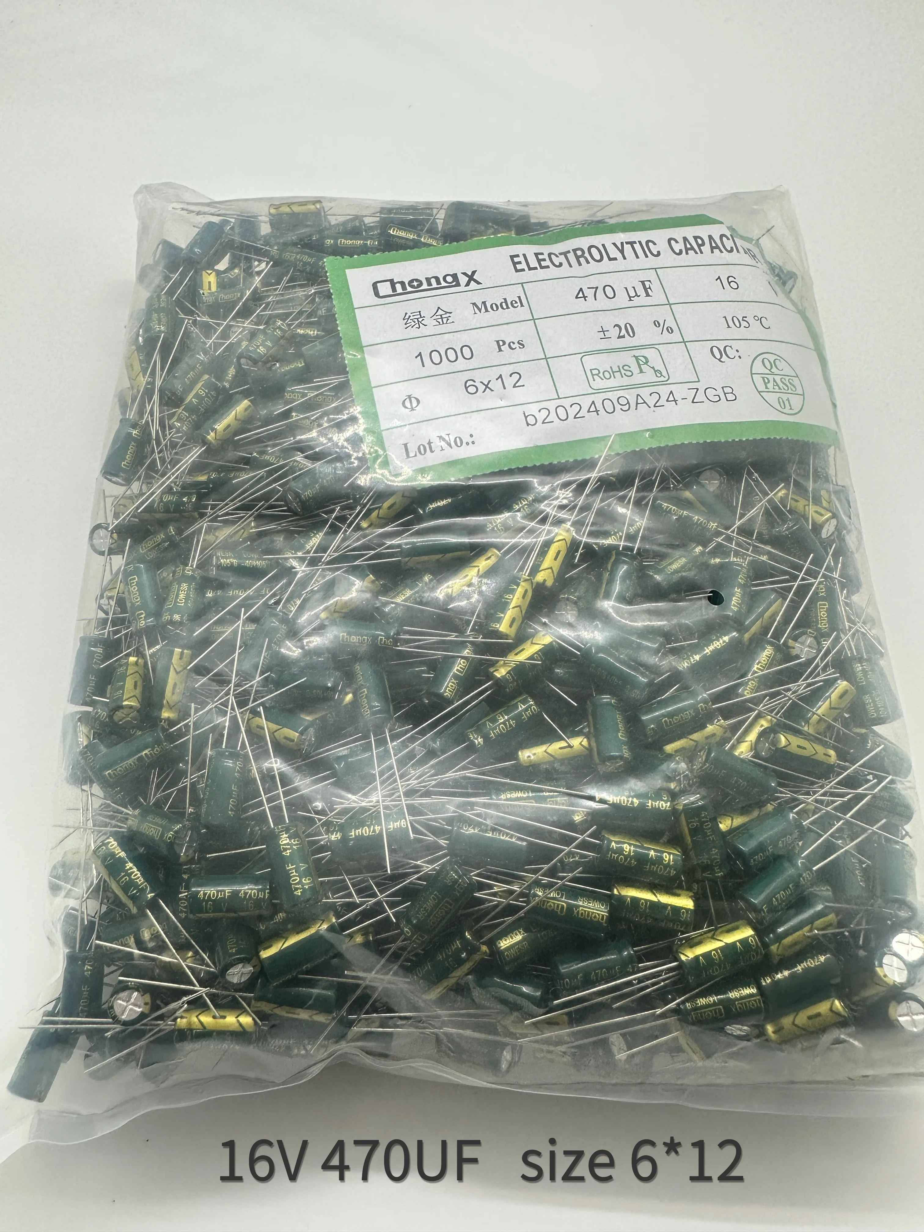 1000Pcs 16V470Uf High Frequency Low Resistance Long Life High Temperature Electrolytic Capacitor Specifications 6X12Mm New Original