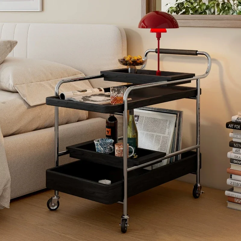 Mid-Century Movable Coffee Tables Storage Living Room Bedroom Bedside Utility Cart Originality Stoły Kawowe Home Furniture HQ40