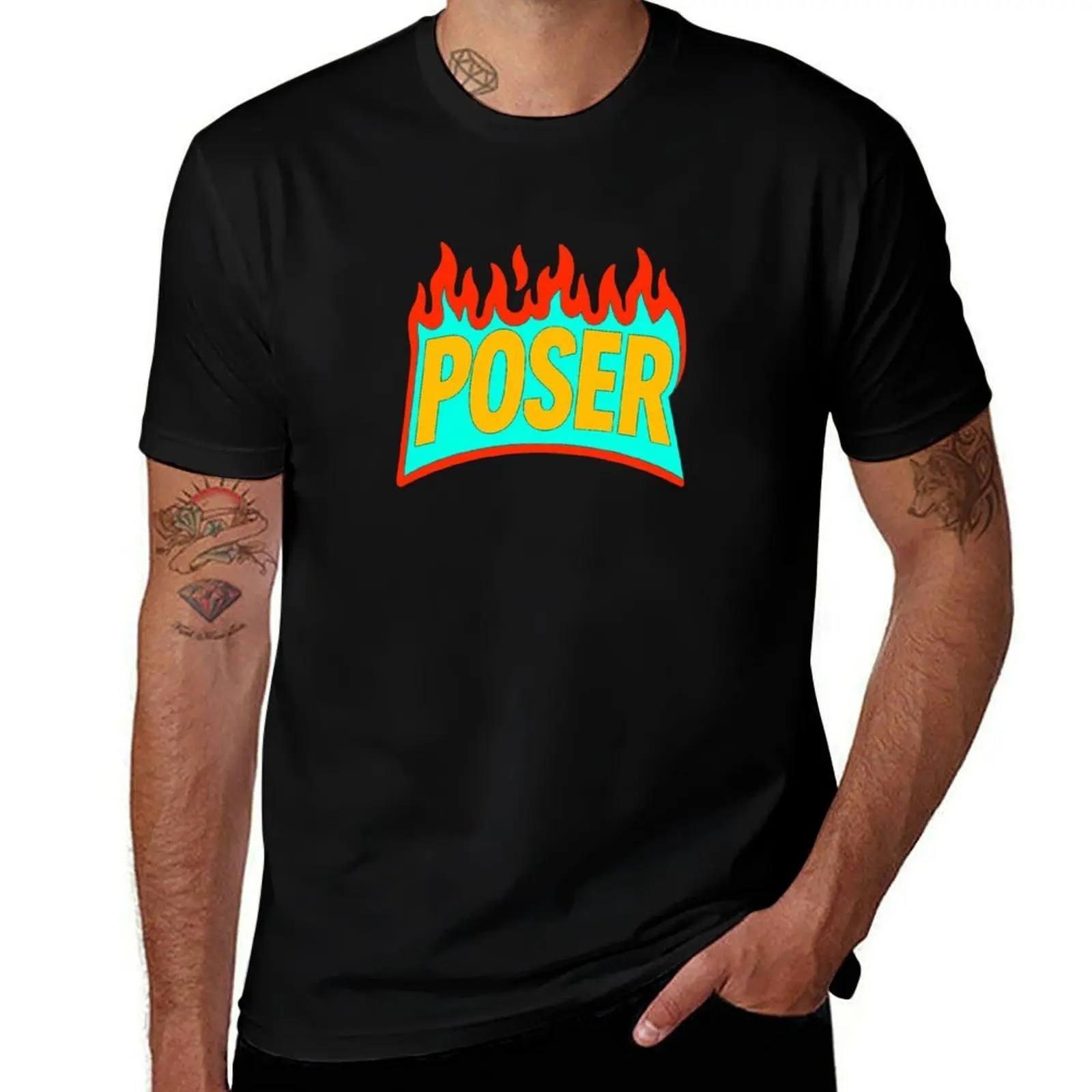 

Poser - Skate Logo T-Shirt cotton man t-shirts anime figures summer clothes t shirts for men cotton