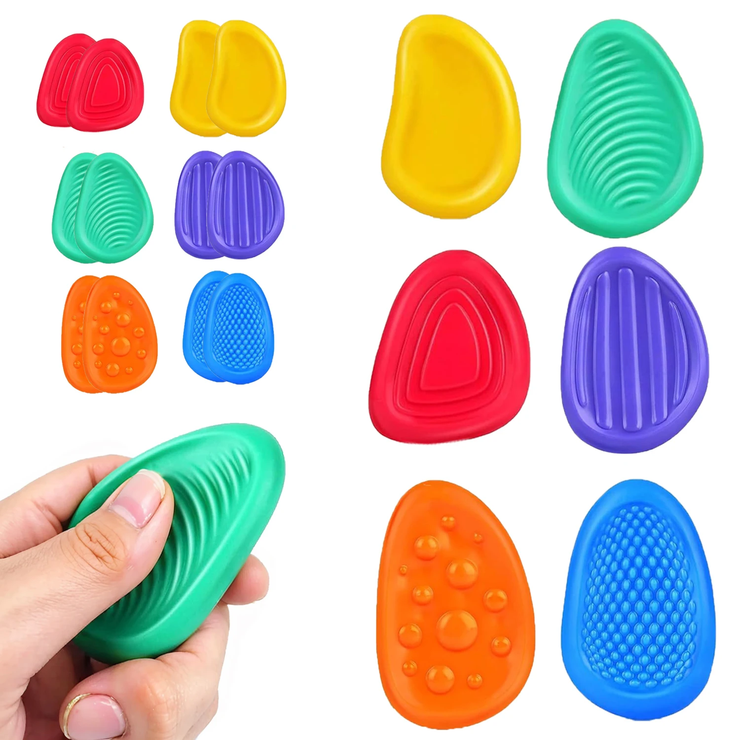 Fidget Toys Sensory Stone 6 Pack Textured Worry Stone Social Emotional Feelings Toys For Special Needs Fidget Stress Toys