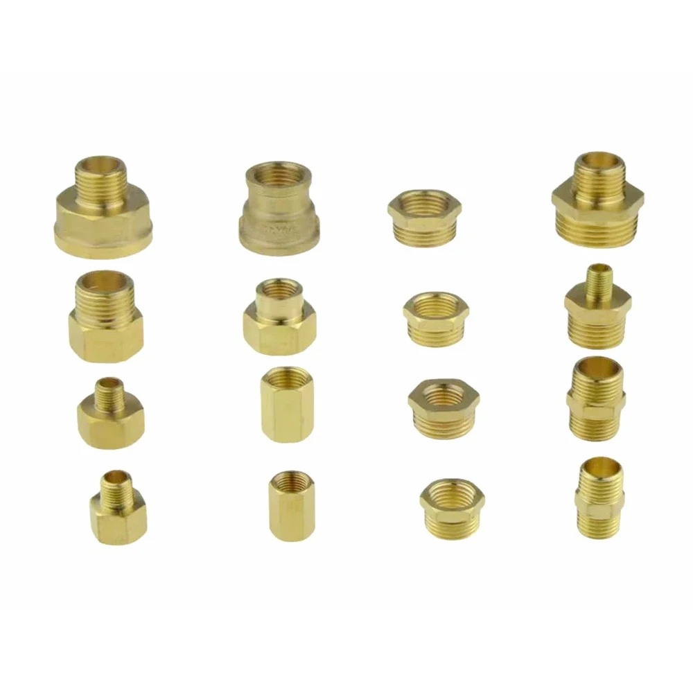 Brass Hex Bushing Reducer Nipple Pipe Fitting Male Female Thread 1/8 1/4 3/8 1/2 3/4 PT Water Gas Air Adapter Coupler Connector