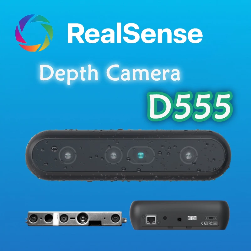 

Камера глубины RealSense D555 Модуль глубины RealSense D450 3D Компьютерное видение с питанием через Ethernet новое видение SoC V5 SDK 2.0 DDS
