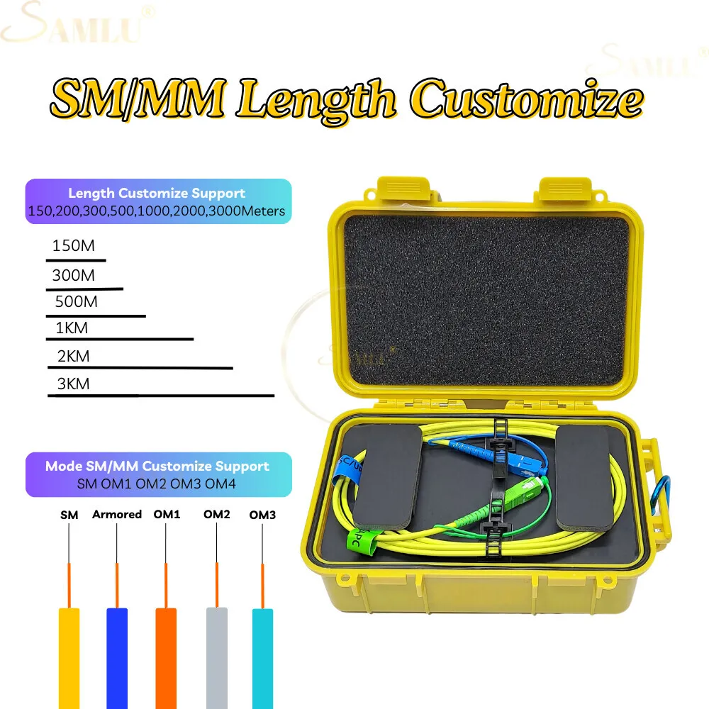 1000M SC LC APC UPC OTDR สายเดี่ยวโหมดไฟเบอร์สายไฟต่อทดสอบ OTDR 1km OTDR Dead Zone elimininator Fiber RING