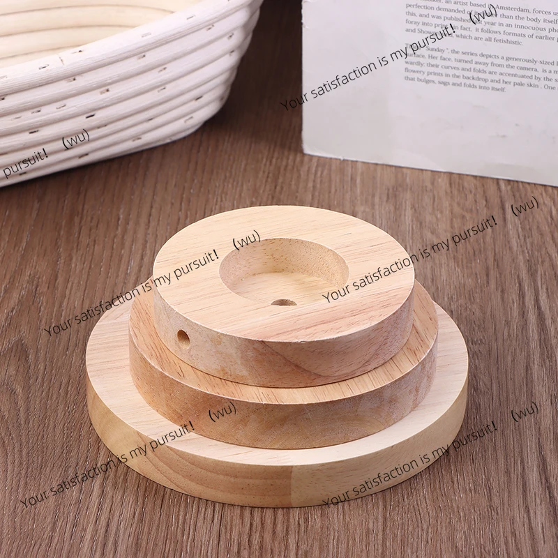 1Pc round solid wood display lamp base 10/12/15 CM parts bracket, suitable for DIY desk lamp base
