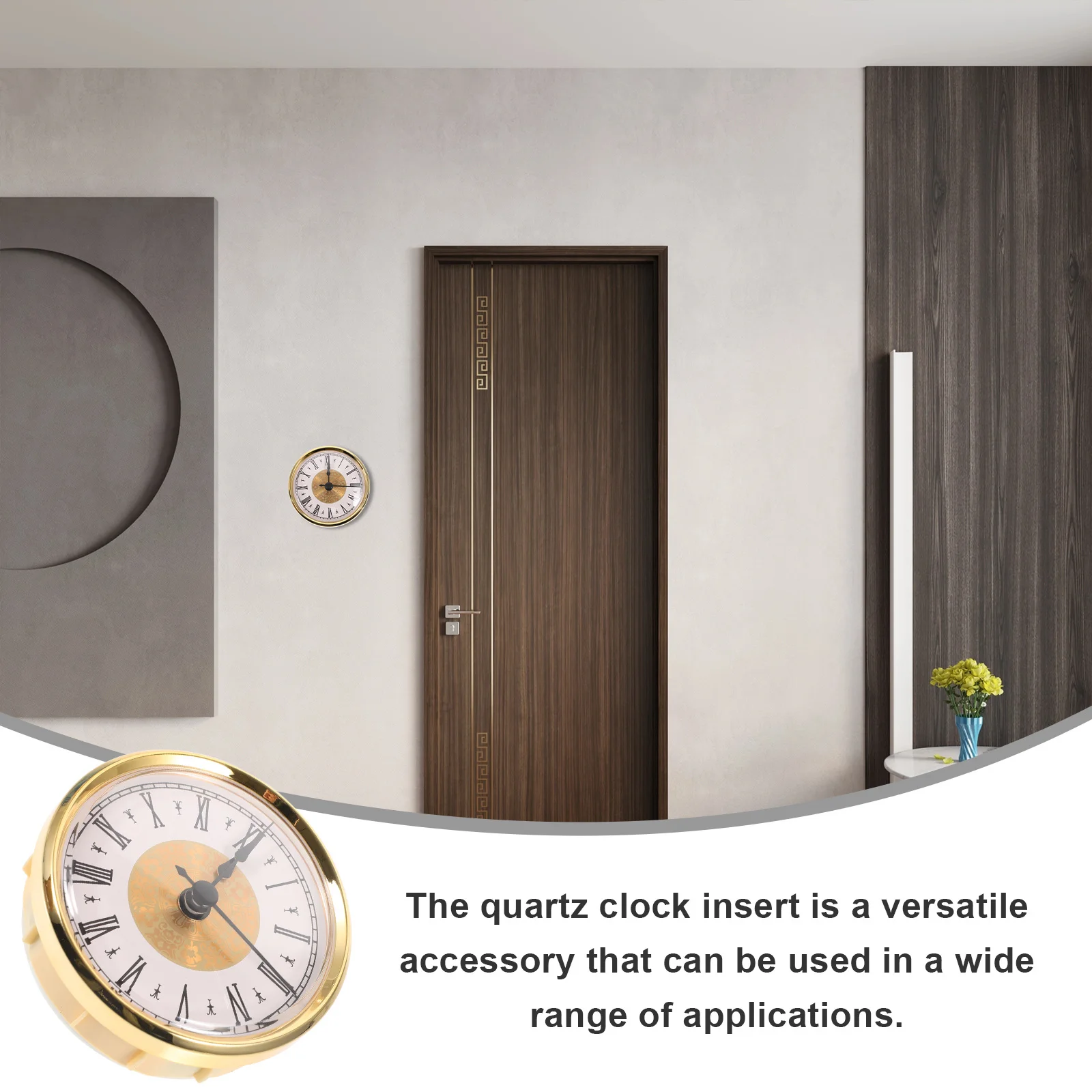 

Round Clock Insert Vintage Style Roman Number Clock Head High Precision Silent Movement Durable For Diy Home Decor