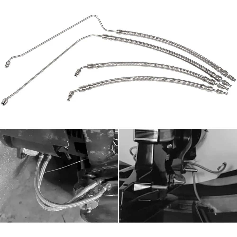 4PCS For Mercruiser Alpha One Gen Two 1 2 I II Upgraded Trim Tilt hydraulic Ram Cylinder Hose 9B-104A 32-864959 32-99904Q