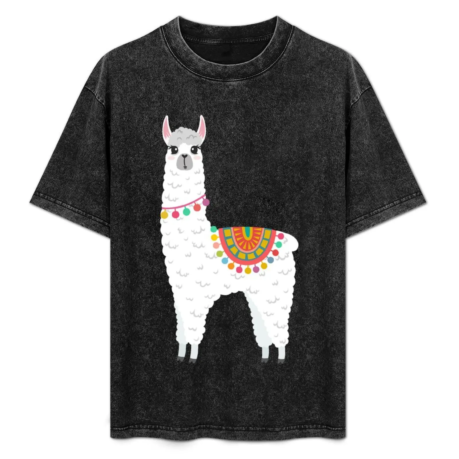 

Cute Alpaca Pattern T-Shirt blue archive blacks tees anime tshirt mens champion t shirts