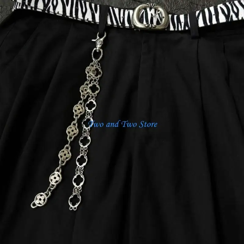 HX6F Pantaloni con motivo floreale alla Decorazione a catena per pantaloni jeans o tracolla