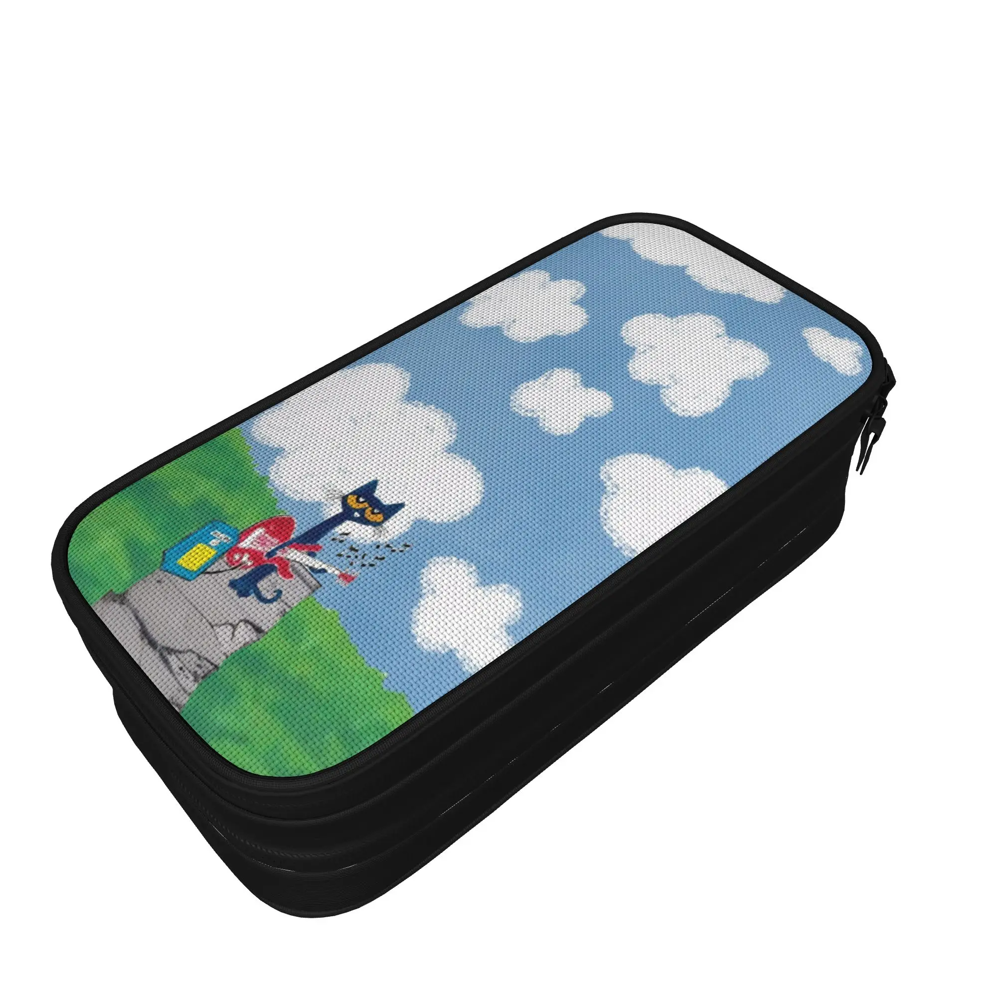 Pete The Cat Pencil Cases Creative   Pen Bag for Student Big Capacity School Supplies Cosmetic Pencilcases