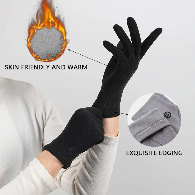 ل ● قفازات شتوية مرآة للرجال والنساء مع أصفاد ممتدة - قفازات تزلج سميكة مضادة للانزلاق، ركوب الدراجات والمشي لمسافات طويلة والجري #5