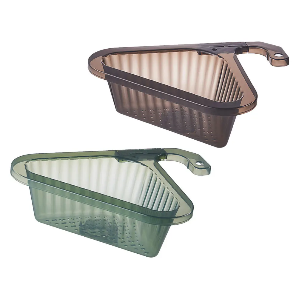 Panier de vidange de cuisine, 2 pièces, panier de vidange, crochet suspendu, filtre d'évier, filtre triangulaire pour éponge de séchage de résidus alimentaires
