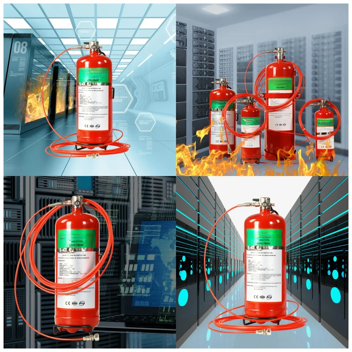 Direct FM200 Automatic Fire Suppression System for Electric Equipment