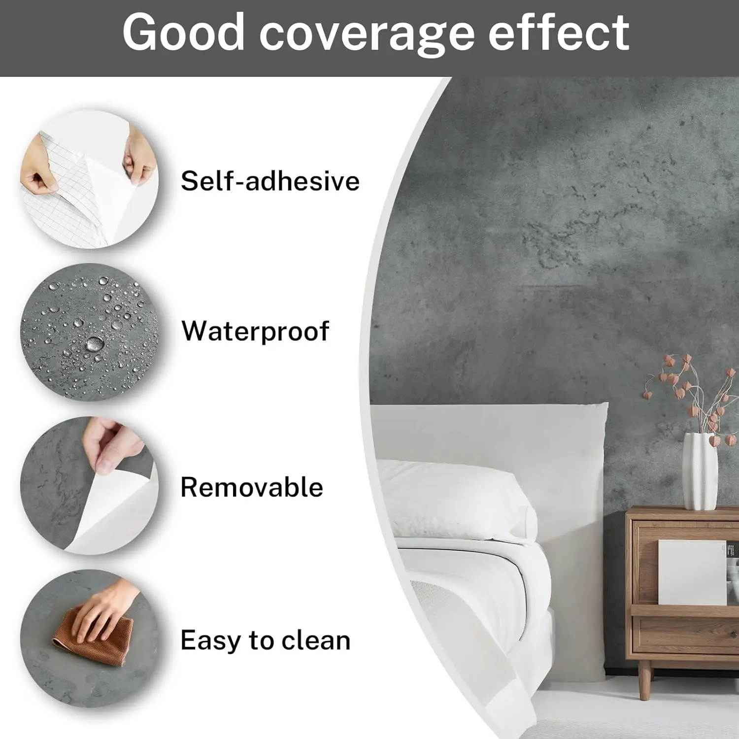 59CM PVC Waterproof Floor Stickers Self-adhesive Wear-resistant Wallpaper for Home Renovation Bathroom Kitchen Tiles WallSticker