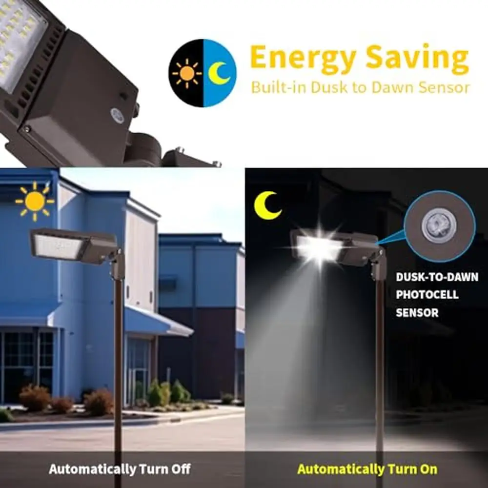 LED Parking Lot Light 300W 4 Pack 39000LM 5000K Outdoor Dusk to Dawn Photocell IP65 Waterproof Slip Fitter Wide Application