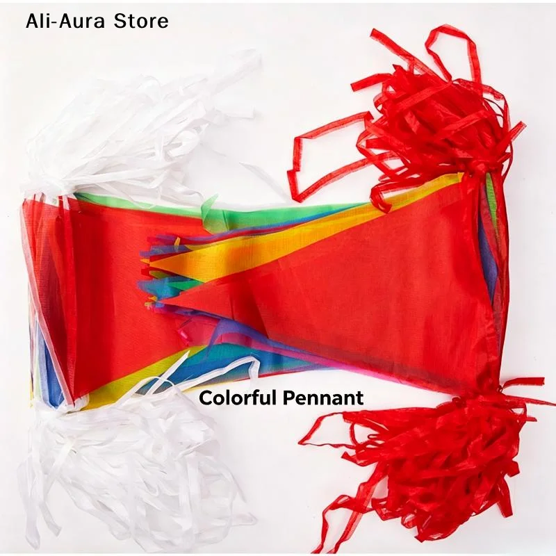 150 Sides 100M/80M 100 Sides 50M Triangle Flag Festival Flag Colorful Party Outdoor Decoration Triangular String Flags